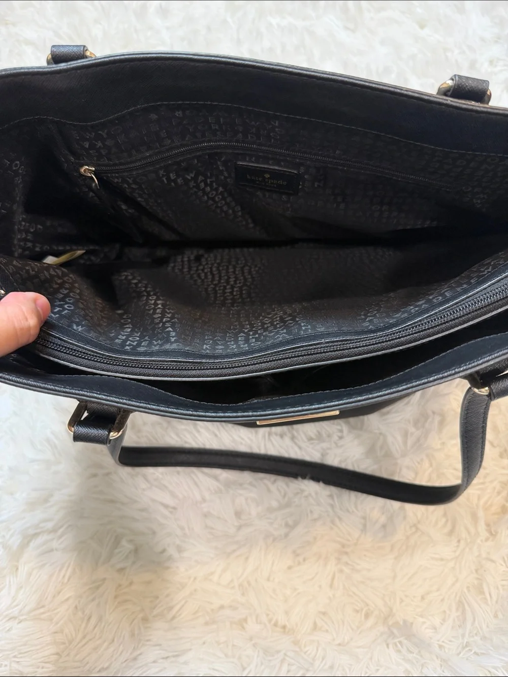 kate spade New York Black Saffiano Laptop Tote Bag